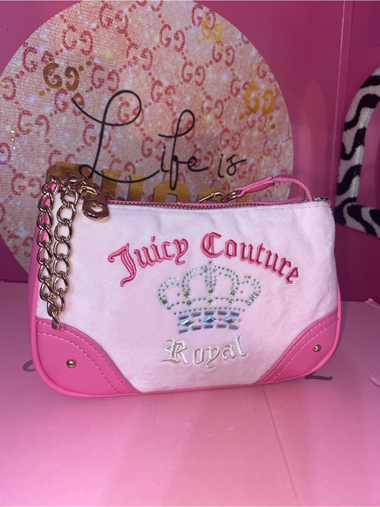 Juicy Couture Handbags - Juicy Couture Pink Embellished 'Royal' Wristlet Clutch